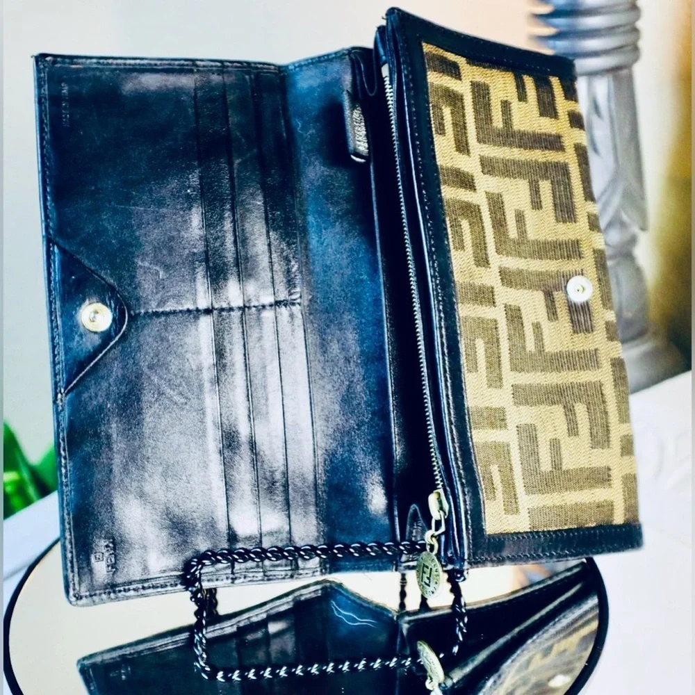 Authentic VTG Fendi Wallet Iconic FF Zucca Print
